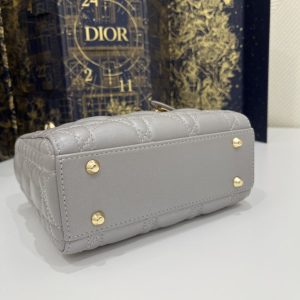 Replica Lady Dior Mini Grey Sillver - high-end fake designer purse