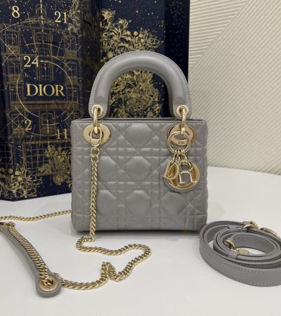 Replica Lady Dior Mini Grey Sillver - ultra-realistic fake designer tote