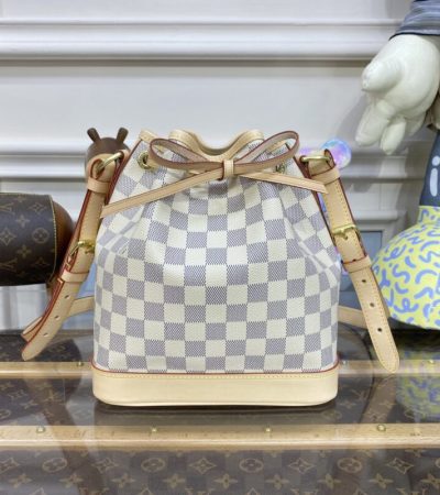 Replica Louis Vuitton Noe Bucket White Grid - elite superclone designer purse