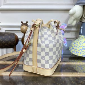 Replica Louis Vuitton Noe Bucket White Grid - premium 1:1 fake handbag model