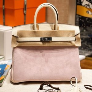 Replica Hermes Birkin Pink Suede - near-authentic luxury replica handbag