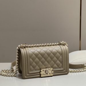Replica CHANEL Le Boy Milk Tea - premium 1:1 fake handbag model