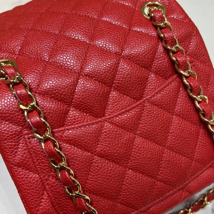 Replica CHANEL Classic Flap 17cm Bright Red - near-authentic luxury replica handbag