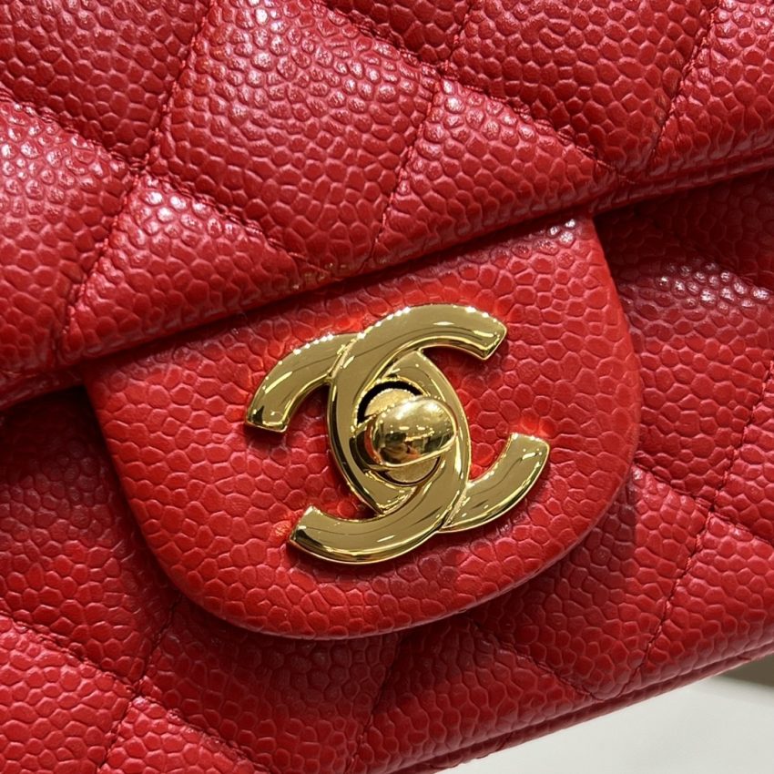 Replica CHANEL Classic Flap 17cm Bright Red - top-rated replica designer bag