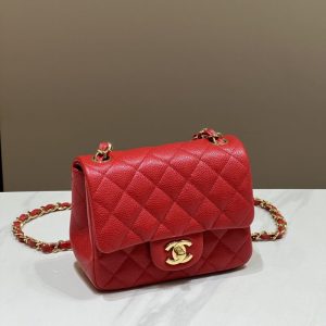 Replica CHANEL Classic Flap 17cm Bright Red - premium 1:1 fake handbag model
