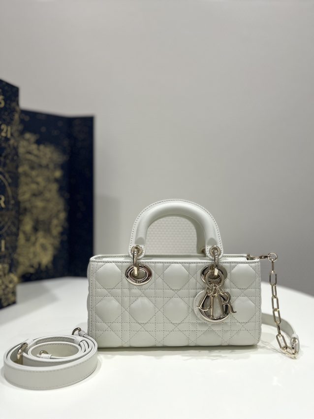 Replica Dior Lady D-Joy Bag White - near-authentic luxury replica handbag