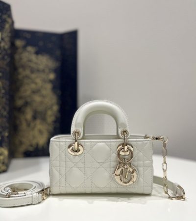 Replica Lady D-Joy Mini Bag White - top-rated replica designer bag