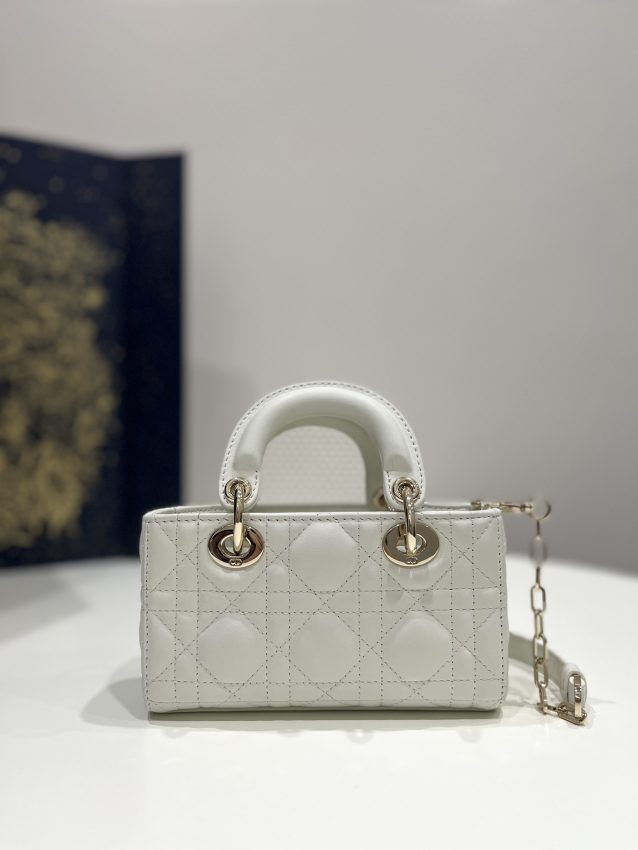Replica Lady D-Joy Mini Bag White - high-end fake designer purse