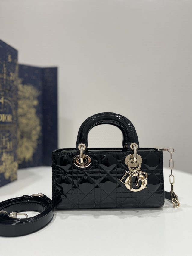 Replica Dior Lady D-Joy Bag Patent Black - premium 1:1 fake handbag model