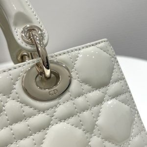 Replica Dior Lady D-Joy Bag White Patent - near-authentic luxury replica handbag