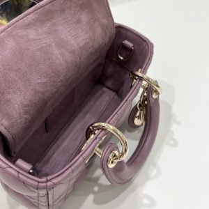 Replica Dior Lady D-Joy Mini Bag Dark Purple - top-tier luxury replica shoulder bag