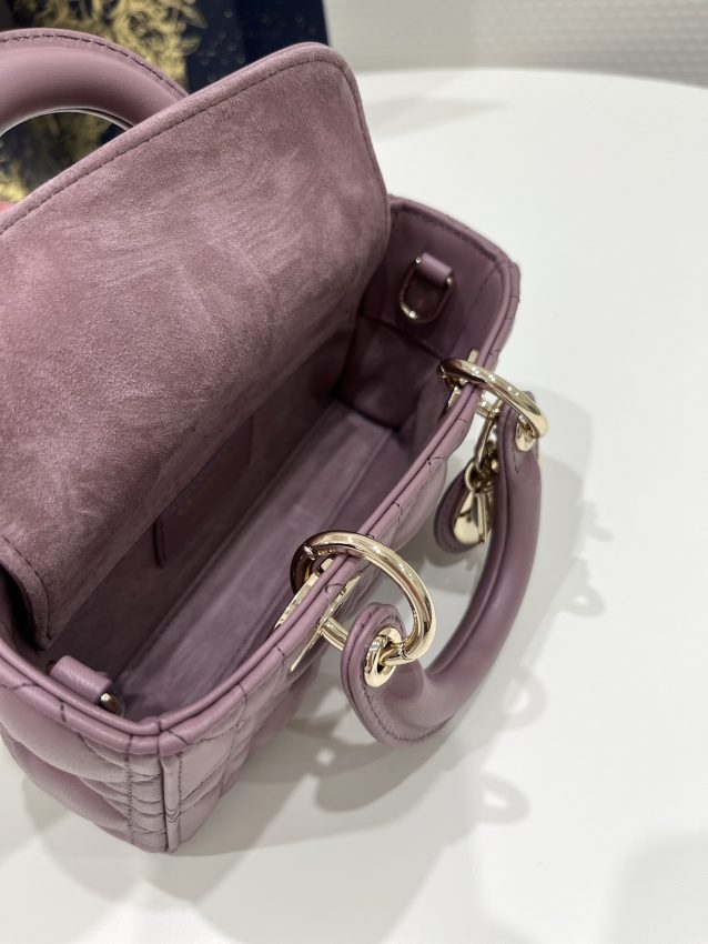 Replica Dior Lady D-Joy Mini Bag Dark Purple - top-tier luxury replica shoulder bag