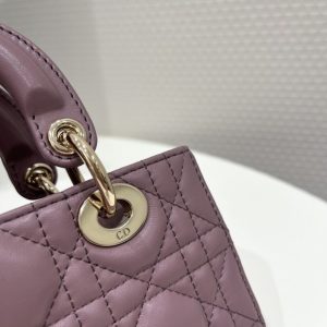 Replica Dior Lady D-Joy Mini Bag Dark Purple - premium 1:1 fake handbag model