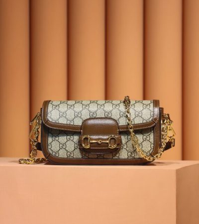 Replica Gucci 𝐇𝐨𝐫𝐬𝐞𝐛𝐢𝐭 𝟏𝟗𝟓𝟓 Baguette Bag - elite superclone designer purse