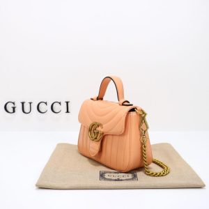 Replica Gucci GG Marmont Top Handle Apricot - elite superclone designer purse