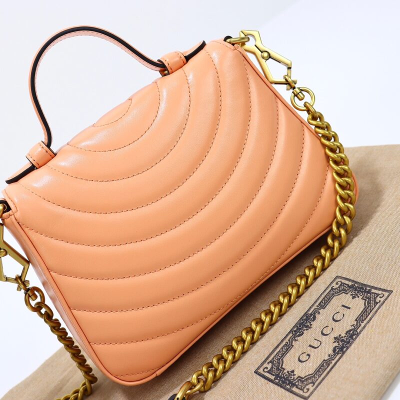 Replica Gucci GG Marmont Top Handle Apricot - best quality luxury bag dupe