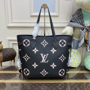 Replica Louis Vuitton Neverfull MM Black Pink - authentic-look luxury purse replica