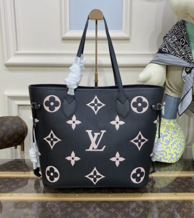 Replica Louis Vuitton Neverfull MM Black Pink - authentic-look luxury purse replica