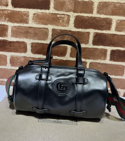 Replica Gucci Luggage Bag Black - premium 1:1 fake handbag model