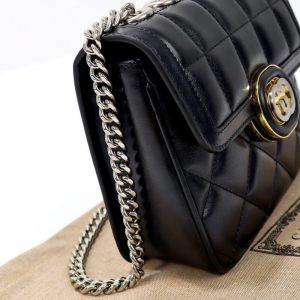 Replica Gucci Gucci Deco Double G Black - best quality luxury bag dupe