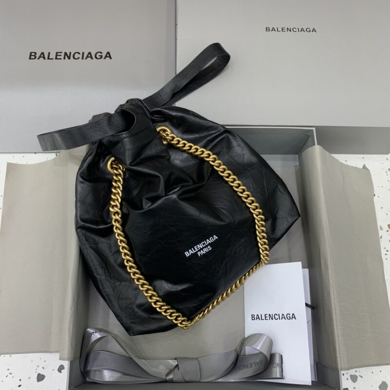 Replica Balenciaga Crush Small Tote Black - top-tier luxury replica shoulder bag