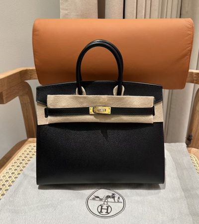Replica Hermes Birkin Epsom Black Noir Gold - authentic-look luxury purse replica