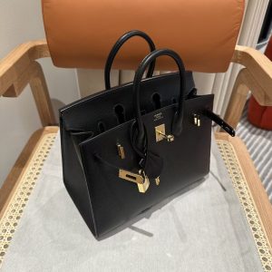 Replica Hermes Birkin Epsom Black Noir Gold - ultra-realistic fake designer tote