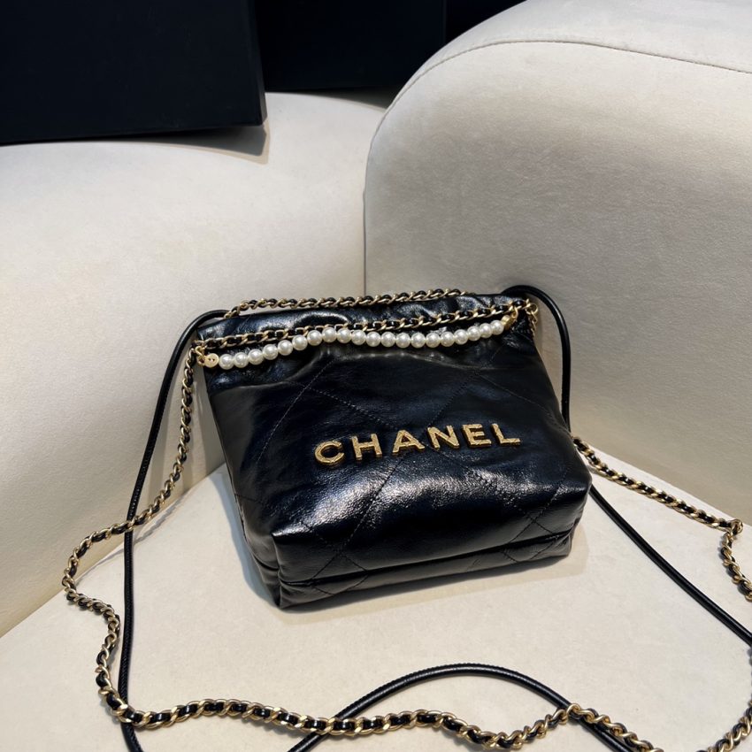 Replica CHANEL 23s Mini Garbage Bag Black - premium 1:1 fake handbag model