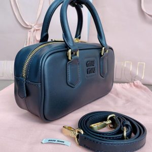 Replica Miu Miu Arcadie Small Full Black - authentic-look luxury purse replica