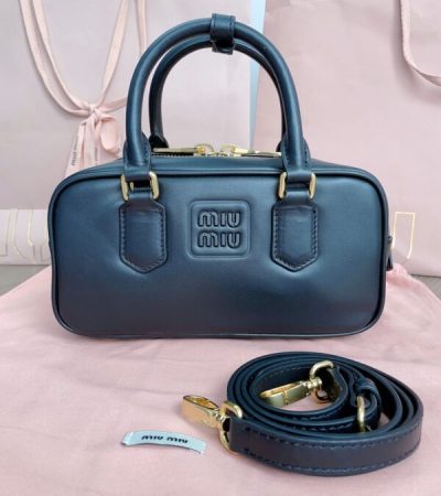 Replica Miu Miu Arcadie Small Full Black - near-authentic luxury replica handbag