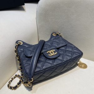 Replica CHANEL 23c Hobo Small Dark Blue - best quality luxury bag dupe