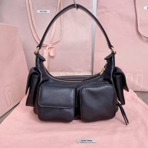 Replica Miu Miu Nappa Pocket Bag Black - near-authentic luxury replica handbag