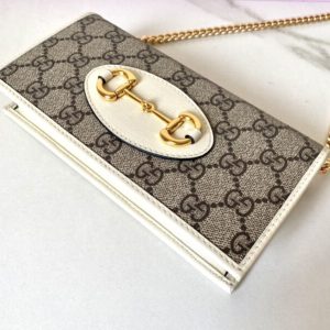Replica Gucci Horsbet Chain Clutch White - best quality luxury bag dupe