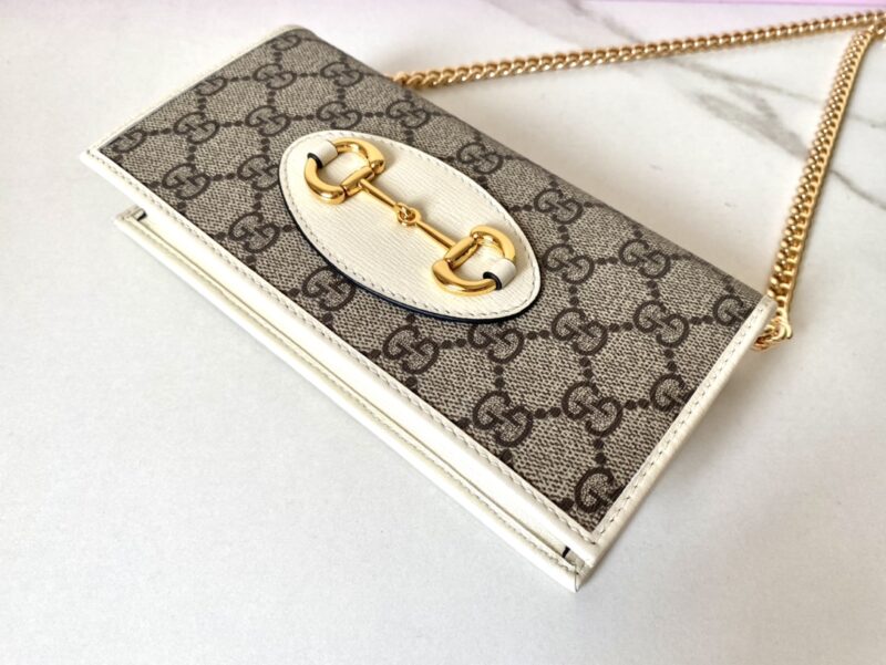 Replica Gucci Horsbet Chain Clutch White - best quality luxury bag dupe