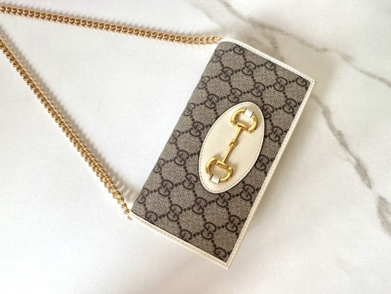 Replica Gucci Horsbet Chain Clutch White - high-quality designer bag clone