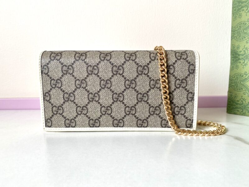 Replica Gucci Horsbet Chain Clutch White - 1:1 designer replica handbag