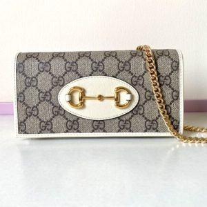 Replica Gucci Horsbet Chain Clutch White - high-accuracy replica luxury purse
