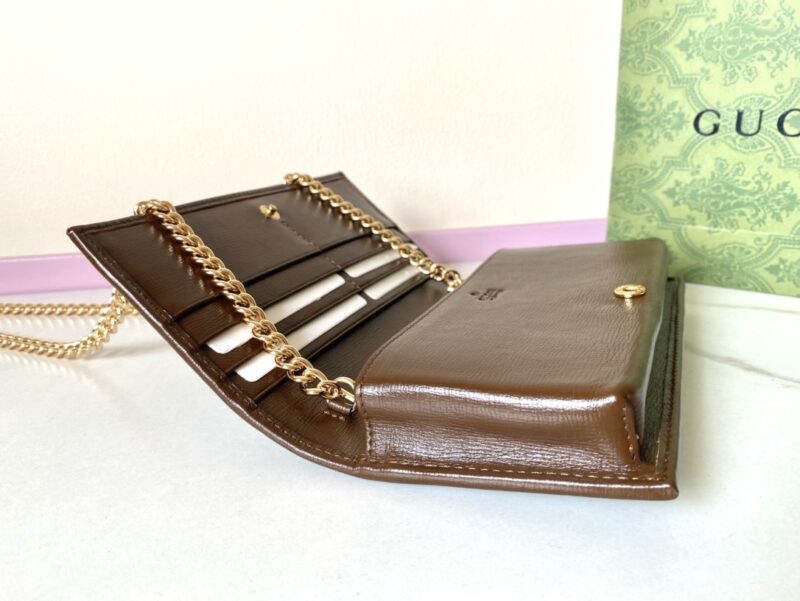 Replica Gucci Horsbet Chain Clutch Brown - ultra-realistic fake designer tote