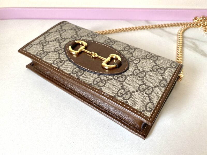 Replica Gucci Horsbet Chain Clutch Brown - best-selling designer handbag dupe