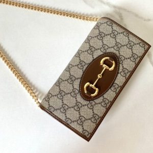 Replica Gucci Horsbet Chain Clutch Brown - best-selling designer handbag dupe