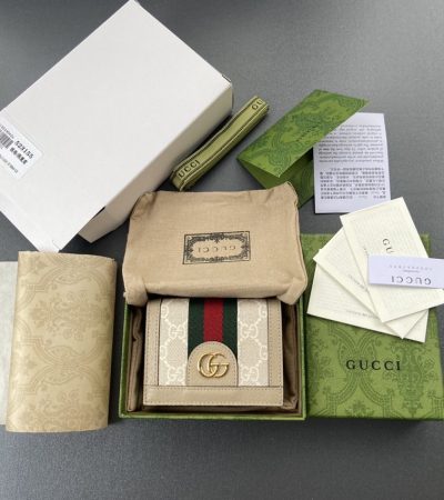 Replica Gucci Ophidia Compact White Wallet - high-accuracy replica luxury purse