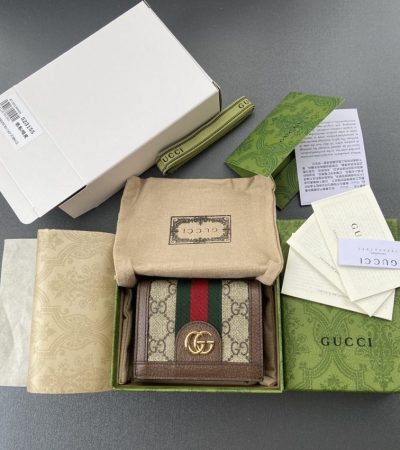Replica Gucci Ophidia Compact Brown Wallet - high-quality designer bag clone