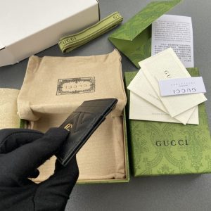 Replica Gucci Marmont Card Holder Black - premium 1:1 fake handbag model
