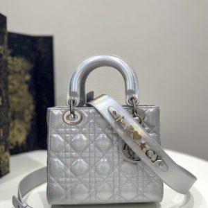 Replica Lady Dior Silver ABC - realistic designer-inspired fake bag