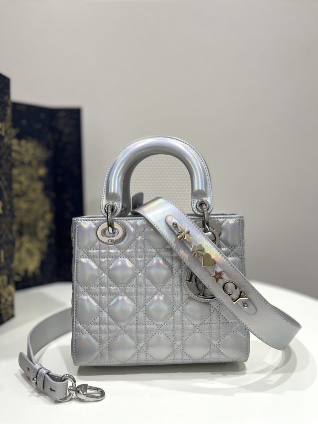 Replica Lady Dior Silver ABC - realistic designer-inspired fake bag
