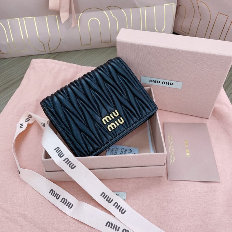 Replica Miu Miu Pocket Wallet Black - 1:1 designer replica handbag