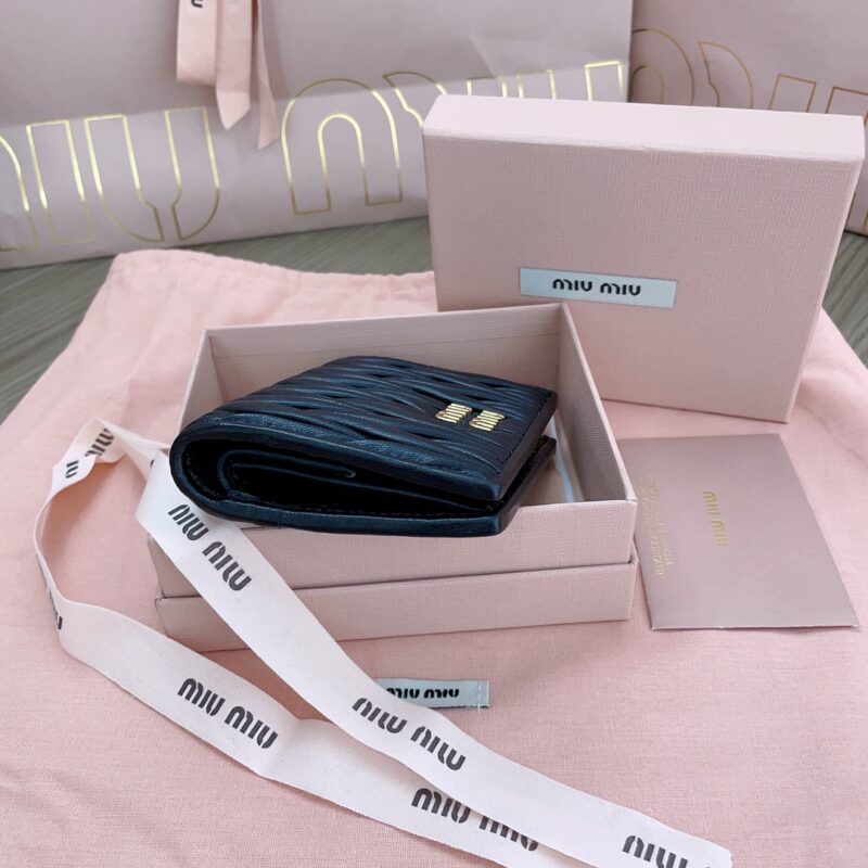 Replica Miu Miu Pocket Wallet Black - 1:1 designer replica handbag