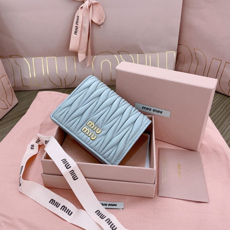 Replica Miu Miu Pocket Wallet Light Blue - high-accuracy replica luxury purse