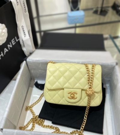 Replica CHANEL 23S Camellia Square Yellow - premium-grade designer purse dupe