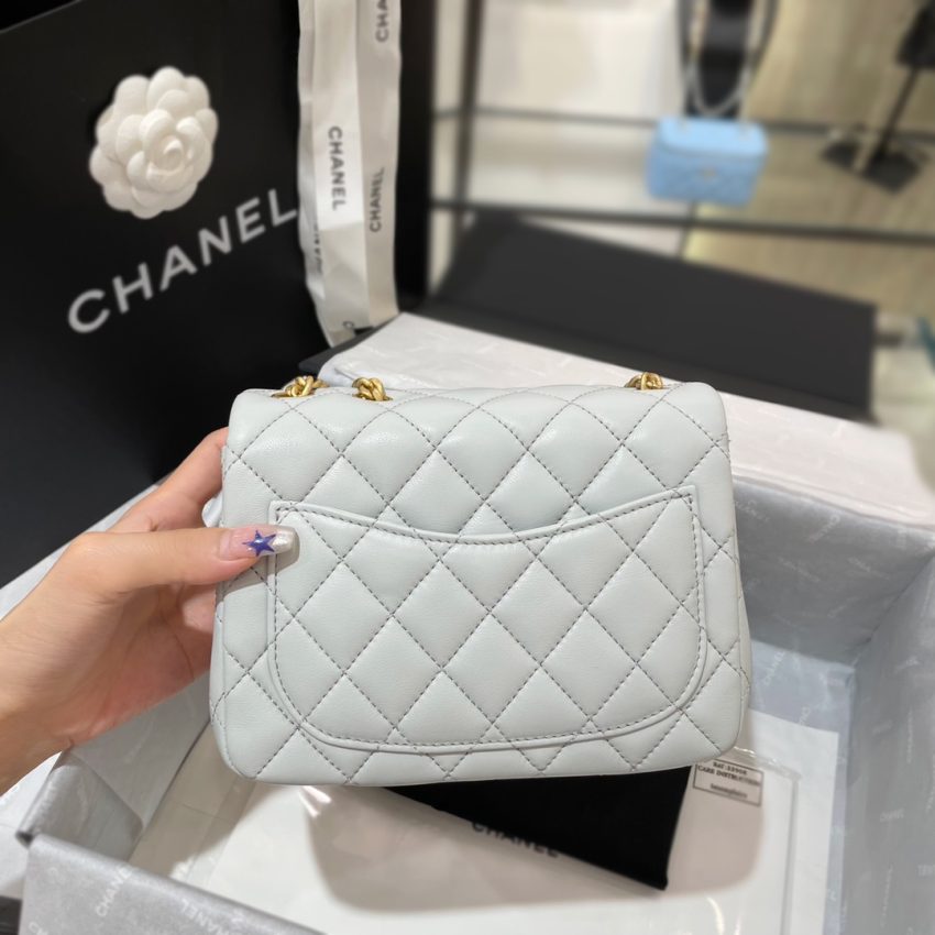 Replica CHANEL 23S Camellia Square Light Blue - top-tier luxury replica shoulder bag